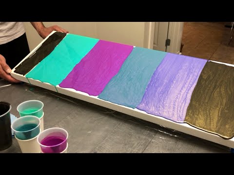 BIG COLOR SHIFT SWIPE! 💫 Acrylic Pouring with Amazing Shine!