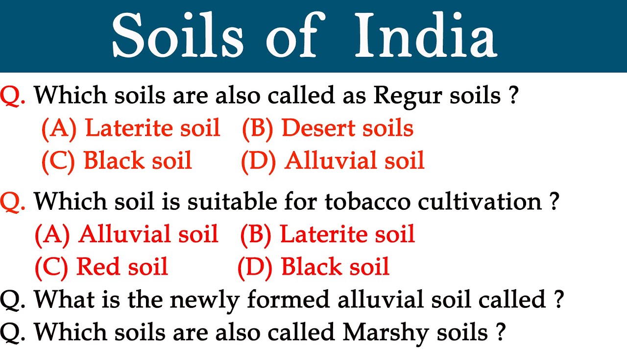 Soils of India MCQ l Soils of India Quiz l MCQ on Soils of India l Quiz on Soils of India