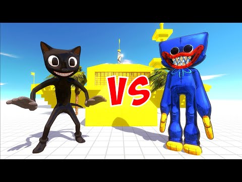 CARTOON CAT vs HUGGY WUGGY DEATH RUN - Animal Revolt Battle Simulator