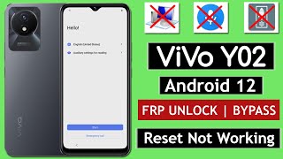 Vivo Y02 Frp Bypass/Unlock Google A/c Lock Without PC - Reset Option Not Working - New Method 2023
