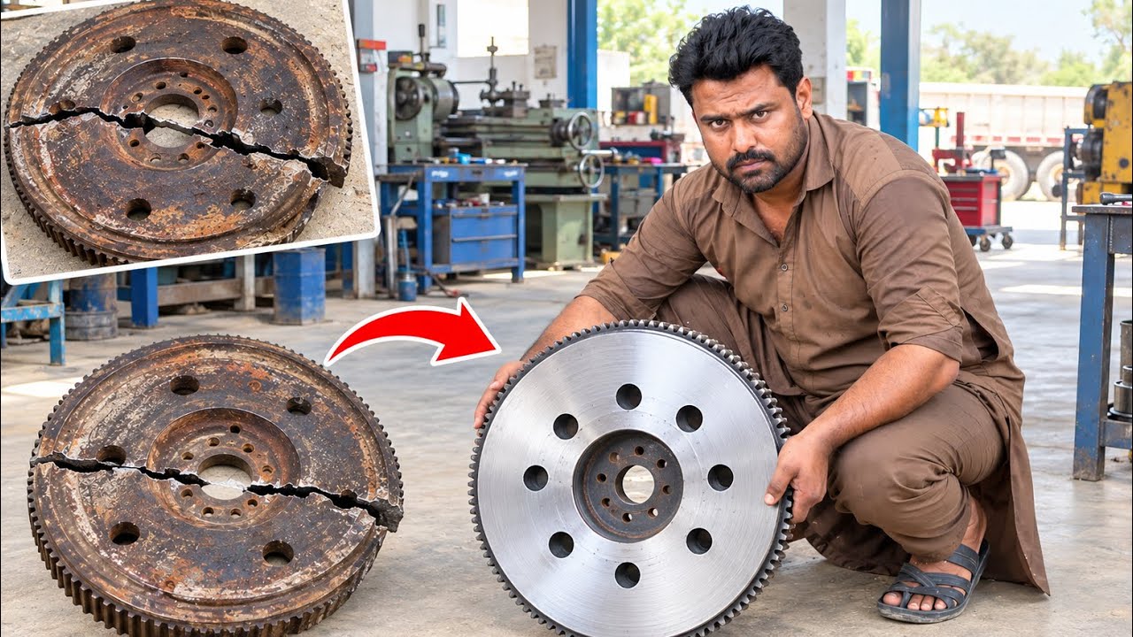 Everyone Thought This Broken Engine Flywheel Was Scrap… Until a Skilled Mechanic Rebuilt It