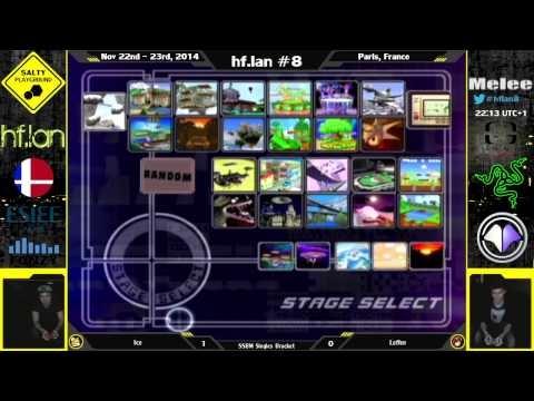 hf.lan 8 - Ice (Fox, Cpt. Falcon) Vs. Leffen (Marth) - SSBM Singles Winners Final