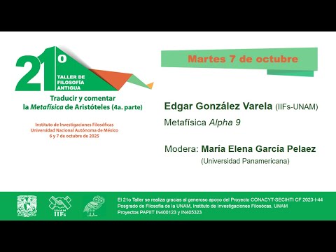  21º TALLER DE FILOSOFÍA ANTIGUA • Edgar González Varela 