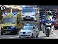 Barcelona Police Cars And Ambulances Responding