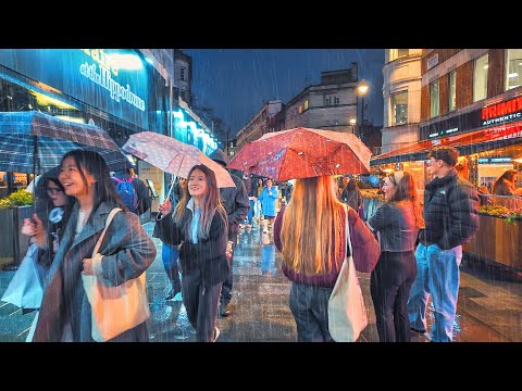 A Rainy Evening in Central London ☔️ Enchanting West End City Streets | 4K