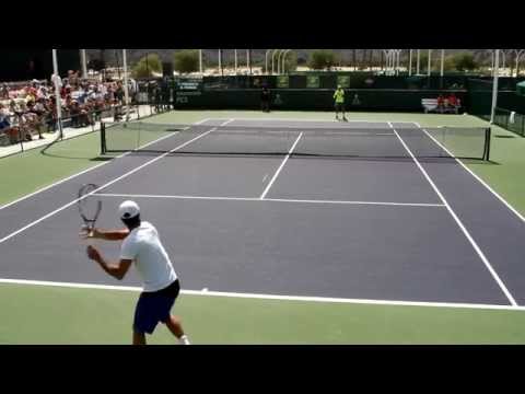 David Ferrer and Fernando Verdasco Practice 2015 BNP Paribas Open Indian Wells