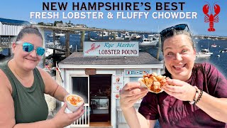 TRYING FLUFFY CHOWDER & THE BEST FRESH NEW HAMPSHIRE SEAFOOD AT RYE HARBOR LOBSTER POUND IN RYE, NH