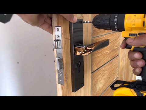 Door Handle Lock Fitting || how to install a door lock