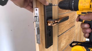 Door Handle Lock Fitting || how to install a door lock