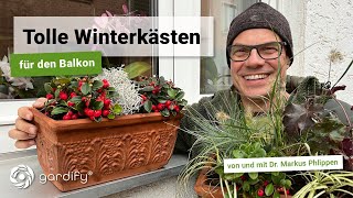 Tolle Winterkästen für den Balkon, Pflegeleichte Winterbepflanzung | gardify Tipps