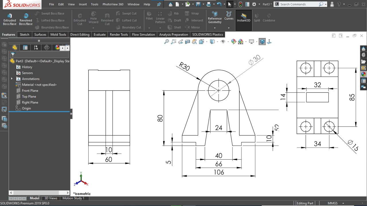 SolidWorks Drawing Tutorial for Beginners Exercise 29