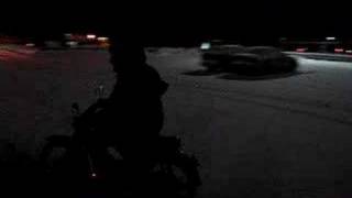 Snow riding on a Honda cub