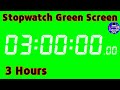 Stopwatch Green Screen 3 Hours