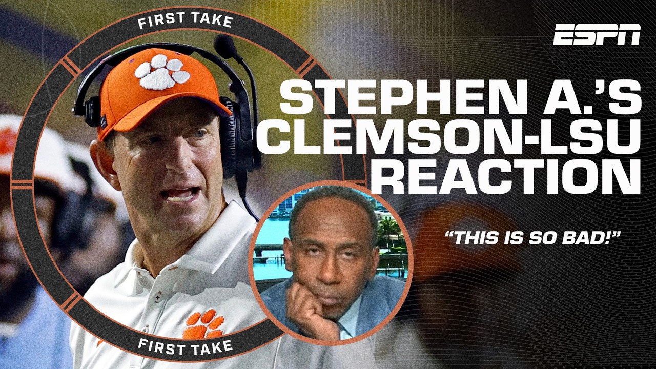 'DISASTER! SO BAD! DARKNESS!' 📣 - Stephen A.'s thoughts on Clemson losing 51-10 vs. LSU | First Take
