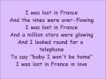 Lost in France- Lyrics Bonnie Tyler - Matthew Sharkey Lost in France- Lyrics Bonnie Tyler
