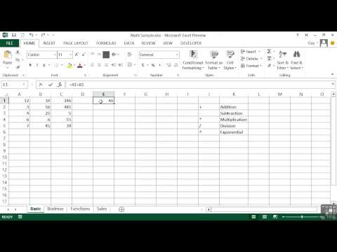 Microsoft Excel 2013 Tutorial | Getting Started With Basic Math Formulas