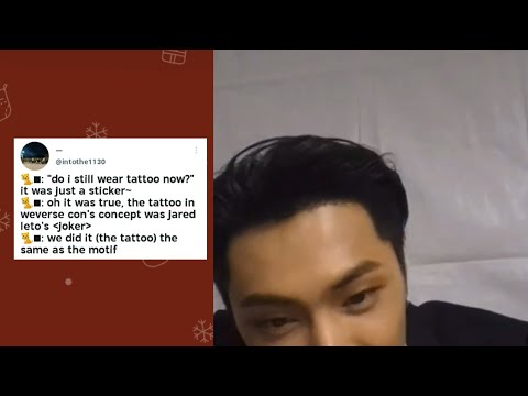 so Jay's tattoo was just a sticker😃?! sunoo will upload a selfie wearing his school uniform😻