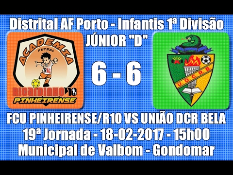 Distrital AF Porto - Júnior D 1ª Divisão - 19ª Jorn. "FCU Pinheirense/R10 Vs UDCR Bela" 16/17