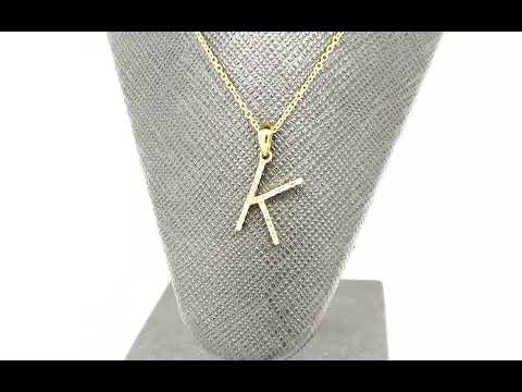 9ct Yellow Gold Diamond Letter K Pendant - 05190633 | Johnsons Jewellers