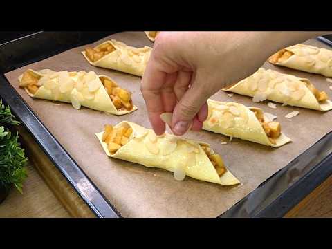 Hast du Blätterteig & Äpfel? Diese Apfel-Taschen sind in 25 Min. im Ofen!
