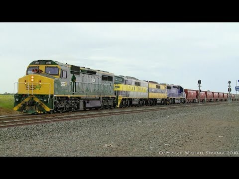 Southern Shorthaul Railroad C's & GM's With Grain Train - PoathTV