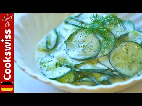 Erfrischender Gurkensalat mit Dill und Joghurt - Salat Rezepte