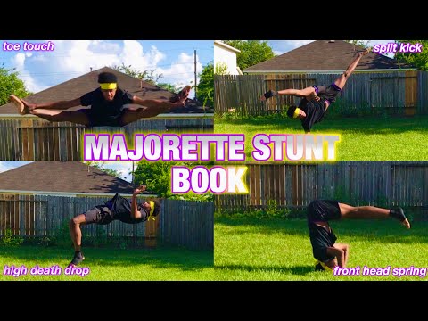 COMMON MAJORETTE STUNTS TUTORIAL 2020 (death drops,backhand spring,heel stretch) & more!