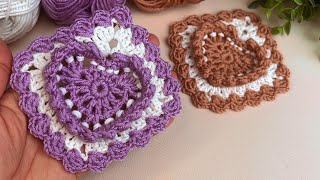 Super beautiful crochet heart square for valentine