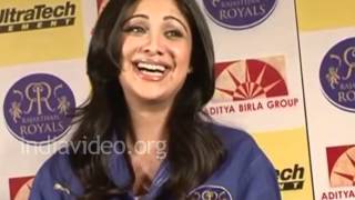 Shilpa Shetty promoting the team Rajasthan Royals