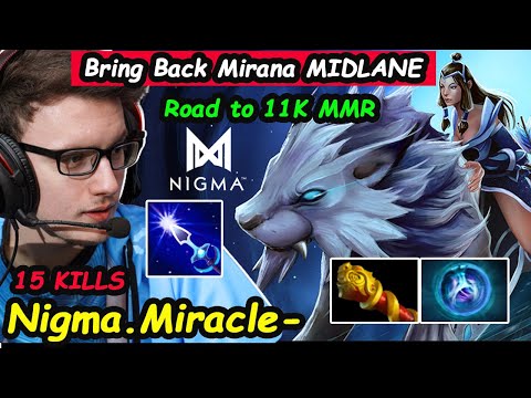 Nigma Miracle  [Mirana]  Midlane Road To 11K MMR  vs AM Eblade Build Dota 2 perspective pro Gameplay