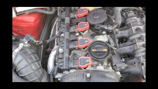 2009 Audi A4 ignition coil replacement with red top R8 ignition coils