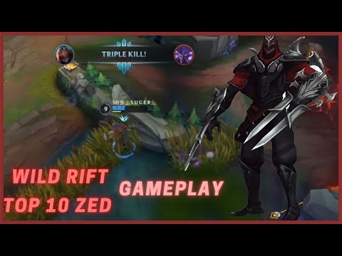 Wild Rift Zed - top 10 zed pro gameplay (hard carry)
