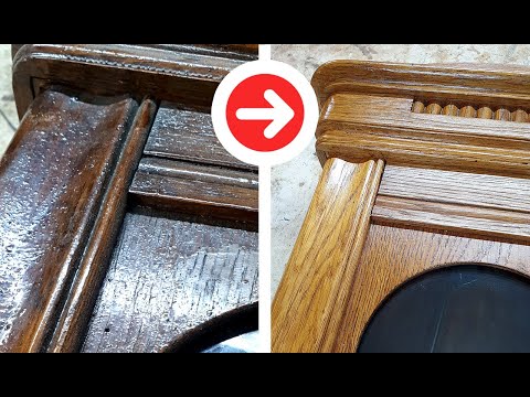 Renowacja drewnianej skrzyni starego zegara wahadłowego