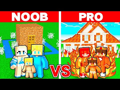 Noob Familie vs Pro Familie: ELEMENT HAUS BAU CHALLENGE in Minecraft!