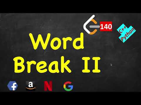 Word Break ii | LeetCode 140 | C Python