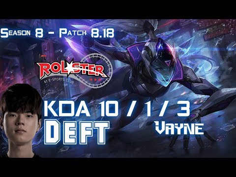 KT Deft VAYNE vs EZREAL ADC - Patch 8.18 KR Ranked