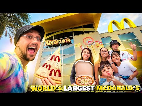 McDonalds Sells PIZZA!? World's Largest McDonald's Tour & Museum of Illusions @ Icon Park Orlando