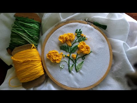 "Golden Bloom Embroidery Hoop"#handbroidery #embroiderydesigns #embroiderylover #embroidery #art 