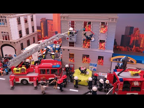 🔥 Firefighters Save the City ! | Stop Motion Playmobil !