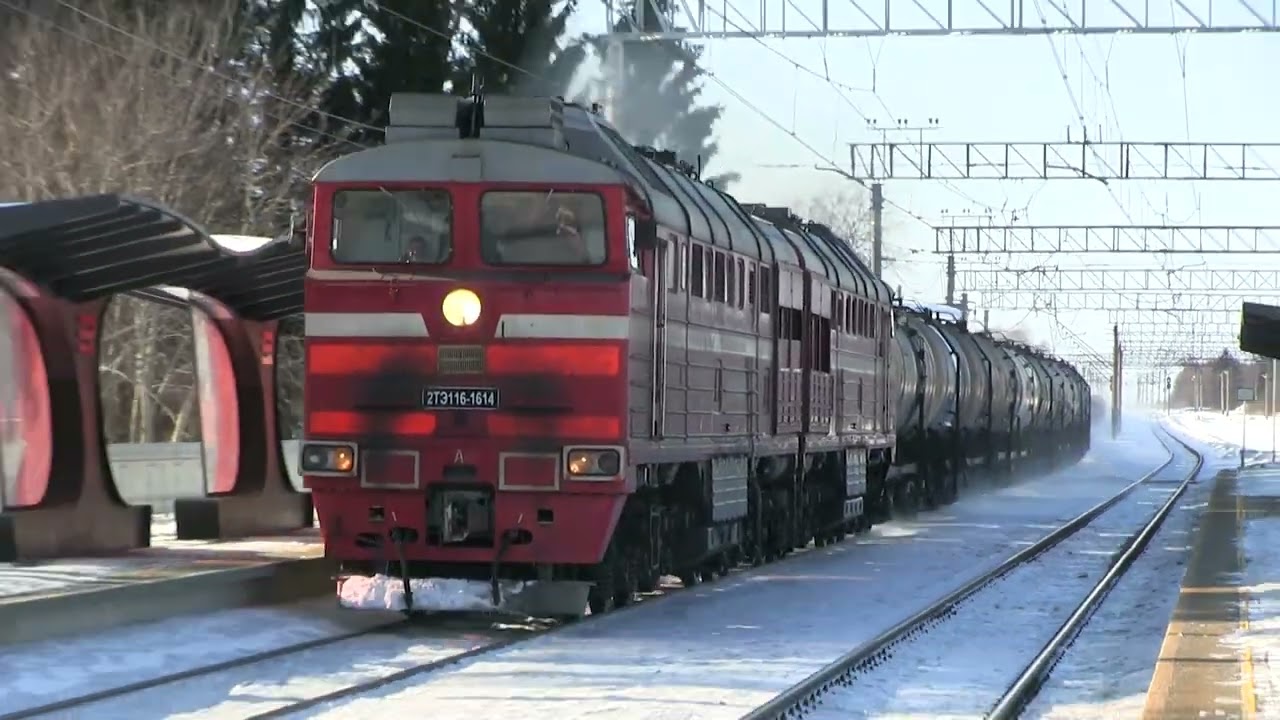 Тепловоз 2ТЭ116-1614 на ст. Кехра / 2TE116-1614 passing Kehra station