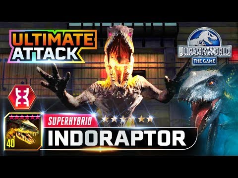 INDORAPTOR UNLOCKED UTIMATE ATTACK!! HIGH DAMAGE!!【Jurassic World the Game 侏羅紀世界遊戲】