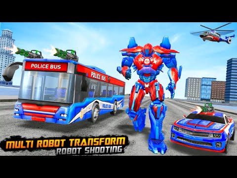Bus Robot Car Transform War - Police Bus Robot Transformations Game - Android Gameplay