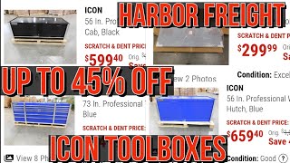 Harbor Freight Huge Savings Icon Toolboxes! Must See these DEALS!! Scratch and Dent Sale!