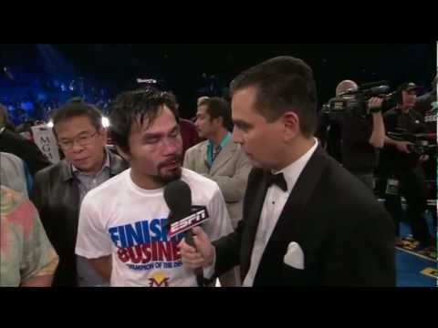 (HD) Manny Pacquiao - Interview after KnockOut Caused By Juan Manuel Marquez