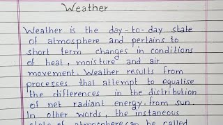 Write a short essay on Weather | Essay Writing | English