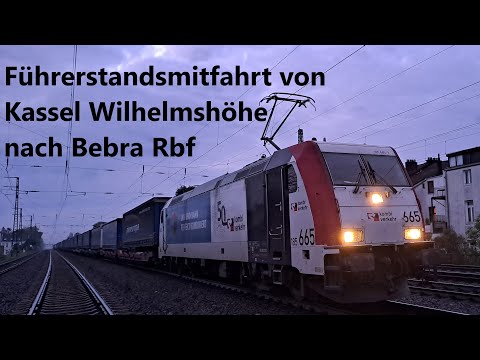 Führerstandsmitfahrt von Kassel Wilhelmshöhe nach Bebra Rbf, ...durch die Dämmerung in die Nacht