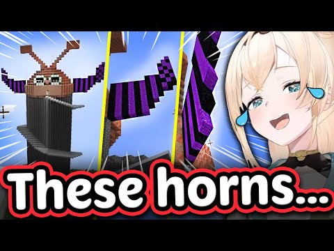 Iroha Notices Laplus' Horns On Pekora's Tower Are 2D - New Holoserver Minecraft 【ENG Sub Hololive】