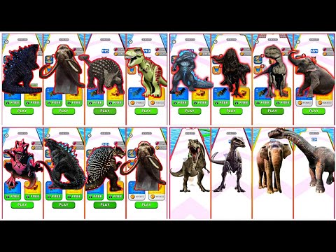 megamix dinosaur. gigantosaurus vs t-rex vs baby dinosaur vs indoraptor vs mammot vs velociraptor