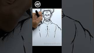 How to draw SUKUNA 🔥 #drawing #art #shorts #sukuna #jujutsukaisen #anime #fanart #jjk #manga #howto