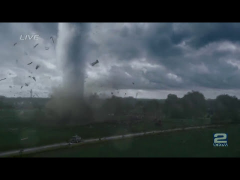 Into the Storm (2014) - Tornado Hits Barn House [HD]